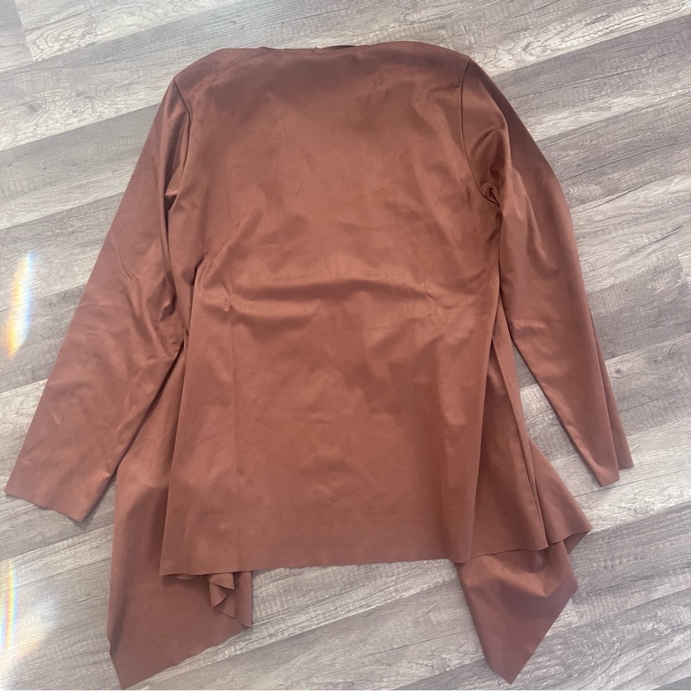 Soft Surroundings Shape Drape Faux Suede Jacket‎ Saddle Size M NWT - Picture 9 of 9